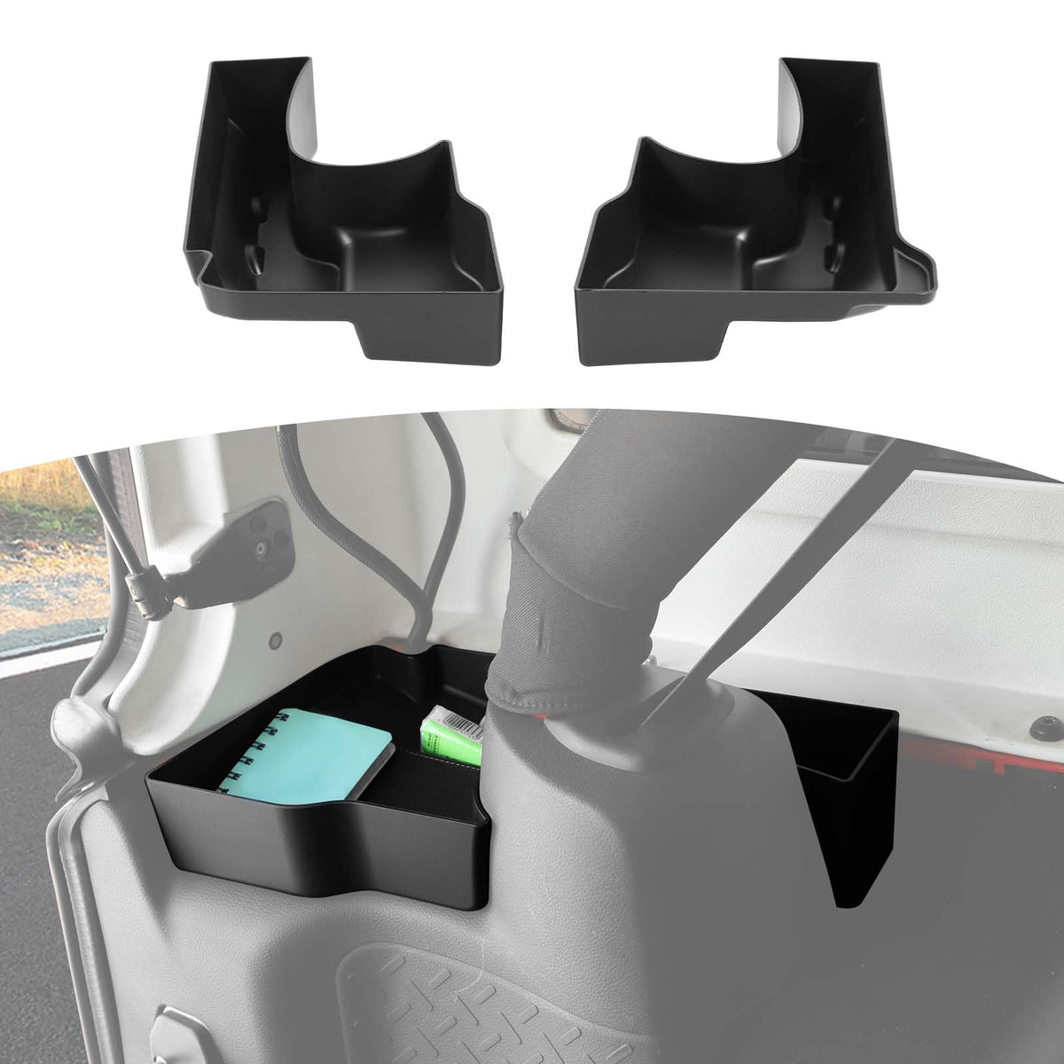 RT-TCZ rear trunk storage box neatly organizes cargo in Jeep Wrangler JK for quick access.