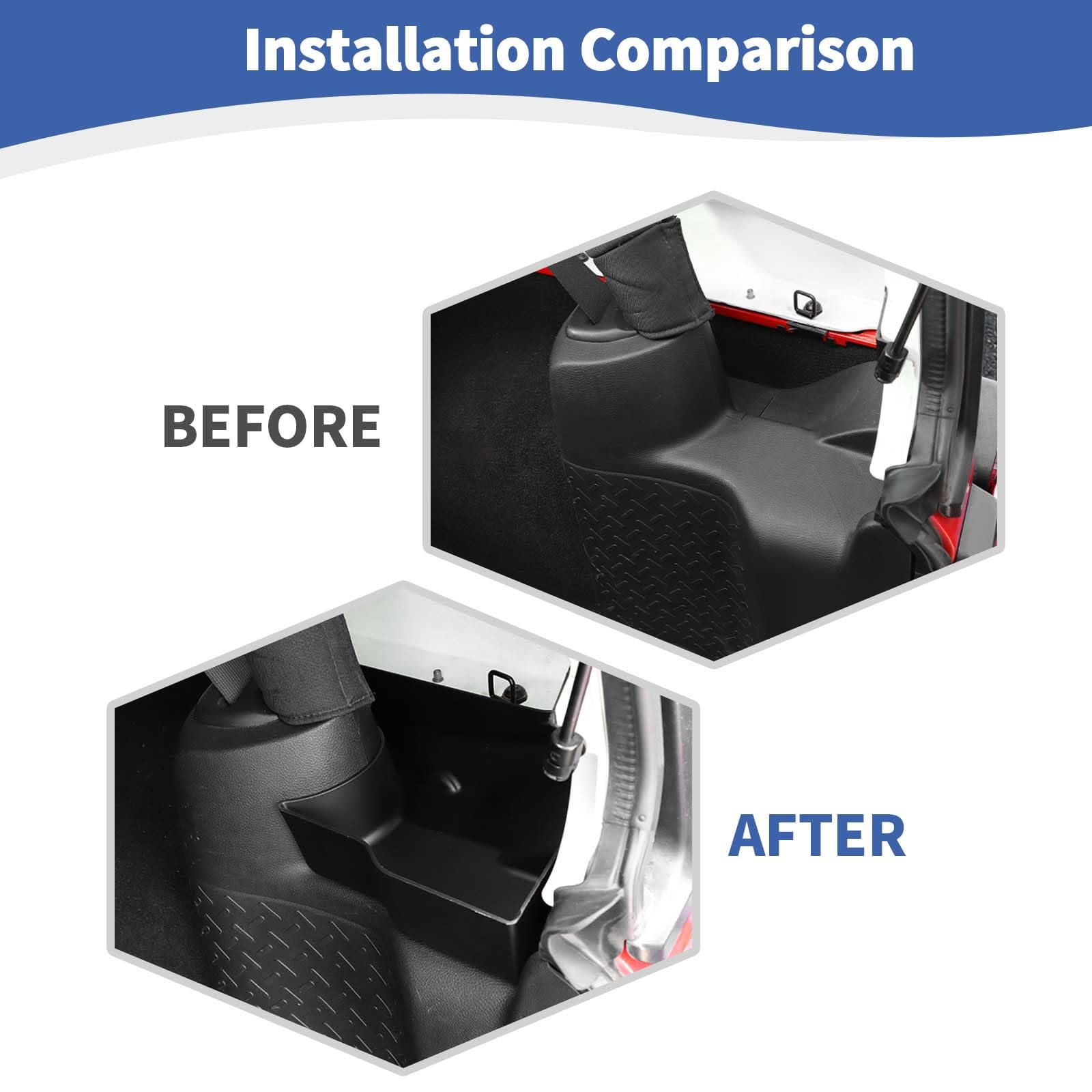RT-TCZ trunk side tray organizer provides accessible compartments for keys and sunglasses.