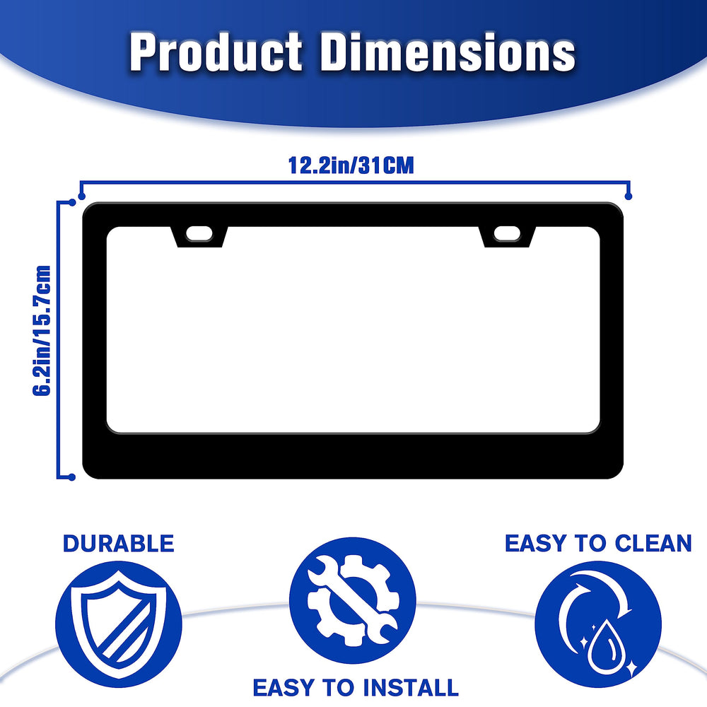 RTINRAN 2-hole license frame secures plates firmly for easy installation.