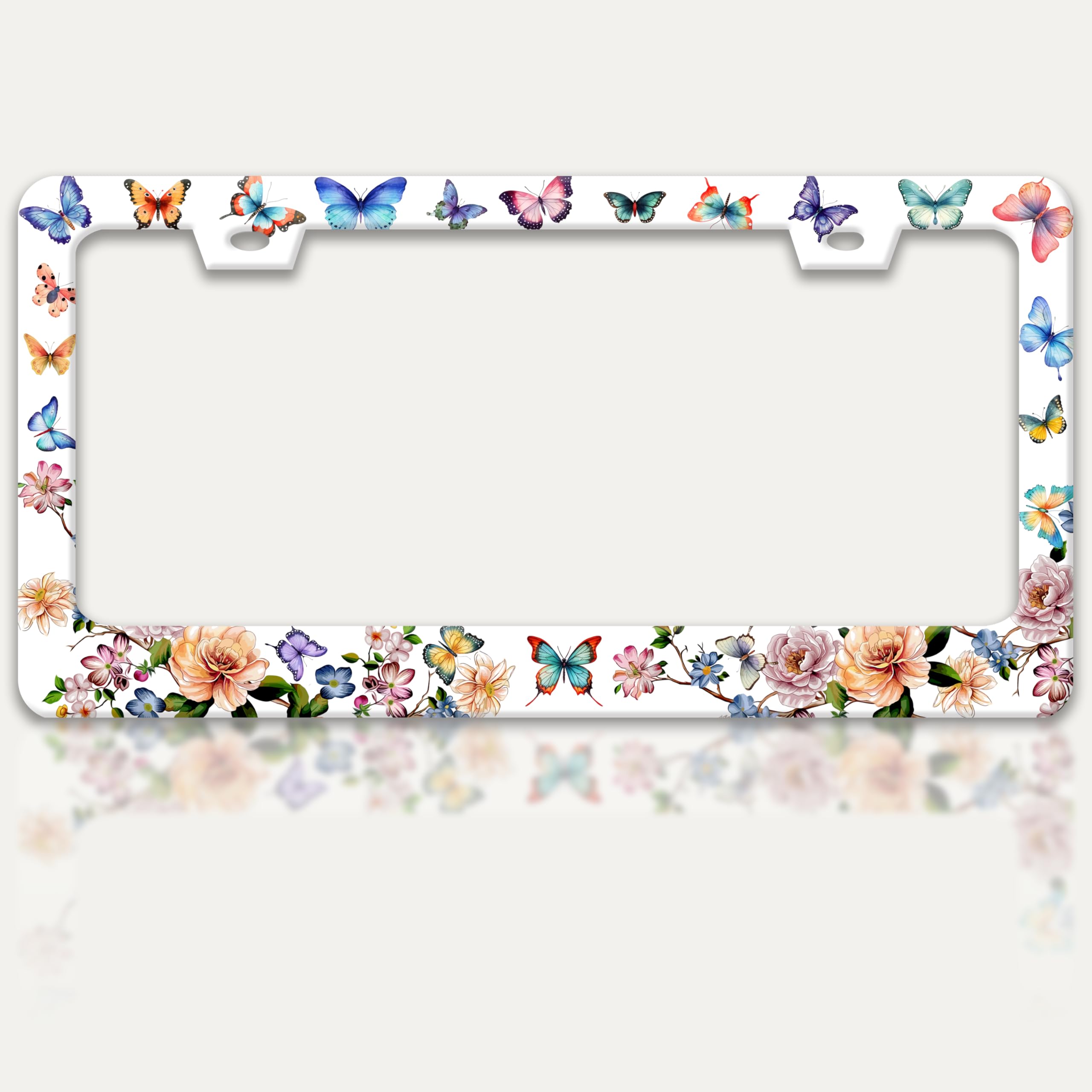 RTINRAN butterfly flowers license frame adds color and durability to your plate.