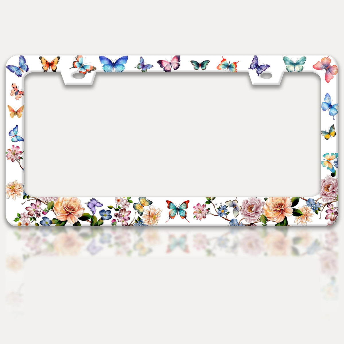 RTINRAN butterfly flowers license frame adds color and durability to your plate.