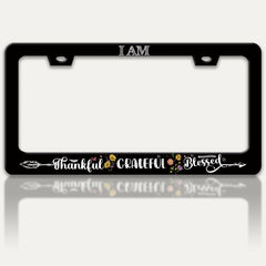 RTINRAN Grateful license frame with faith motif enhances vehicle style and personalization.