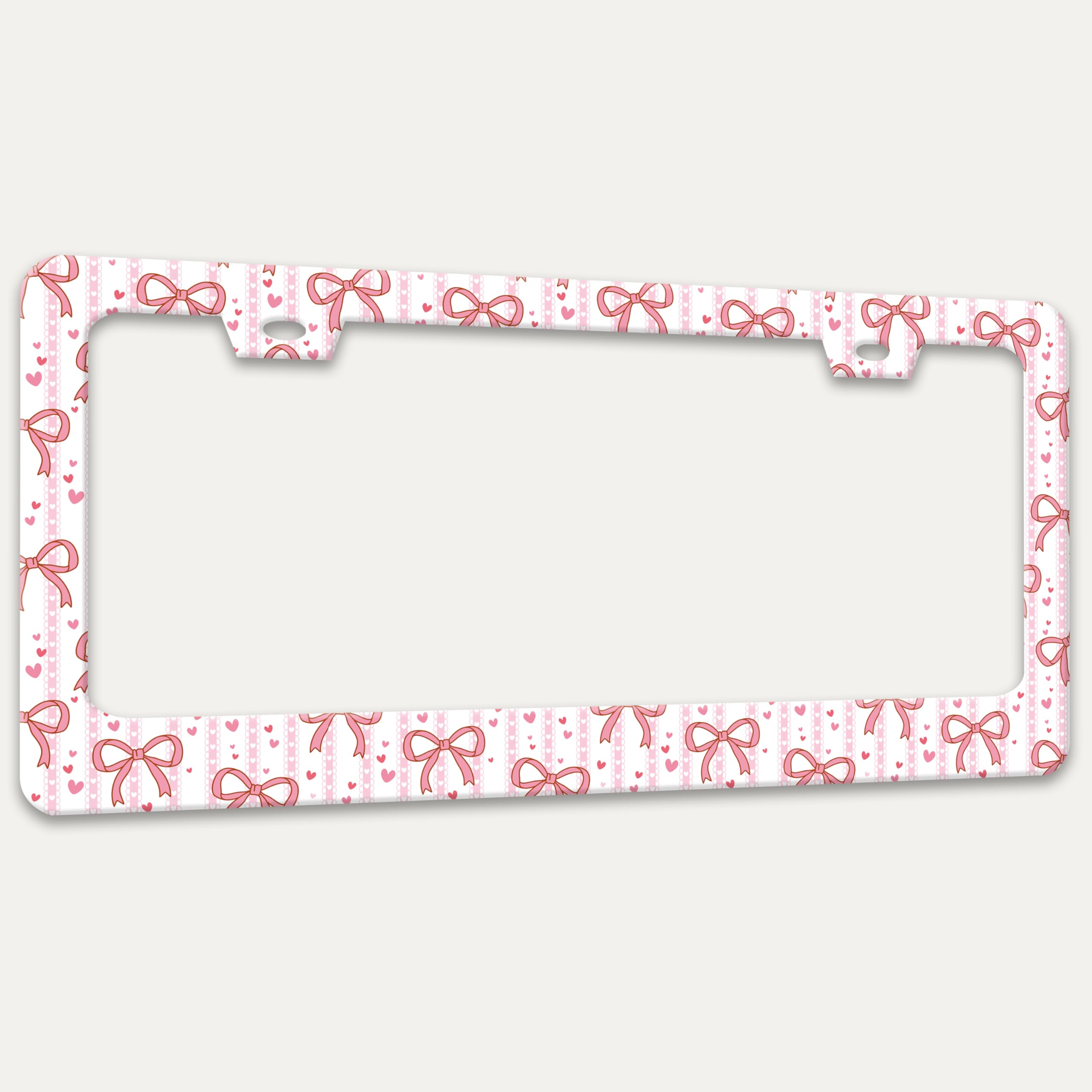 RTINRAN pink-bow license frame as a charming car accent.