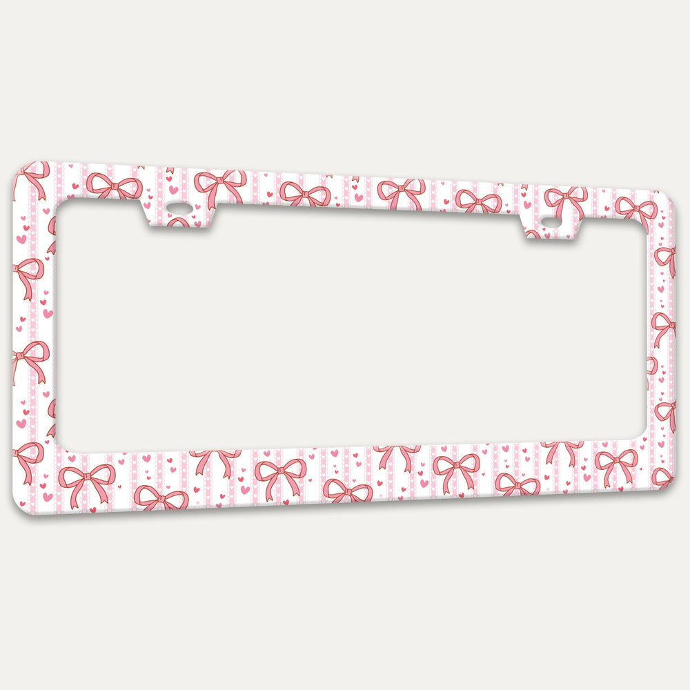 RTINRAN pink-bow license frame as a charming car accent.