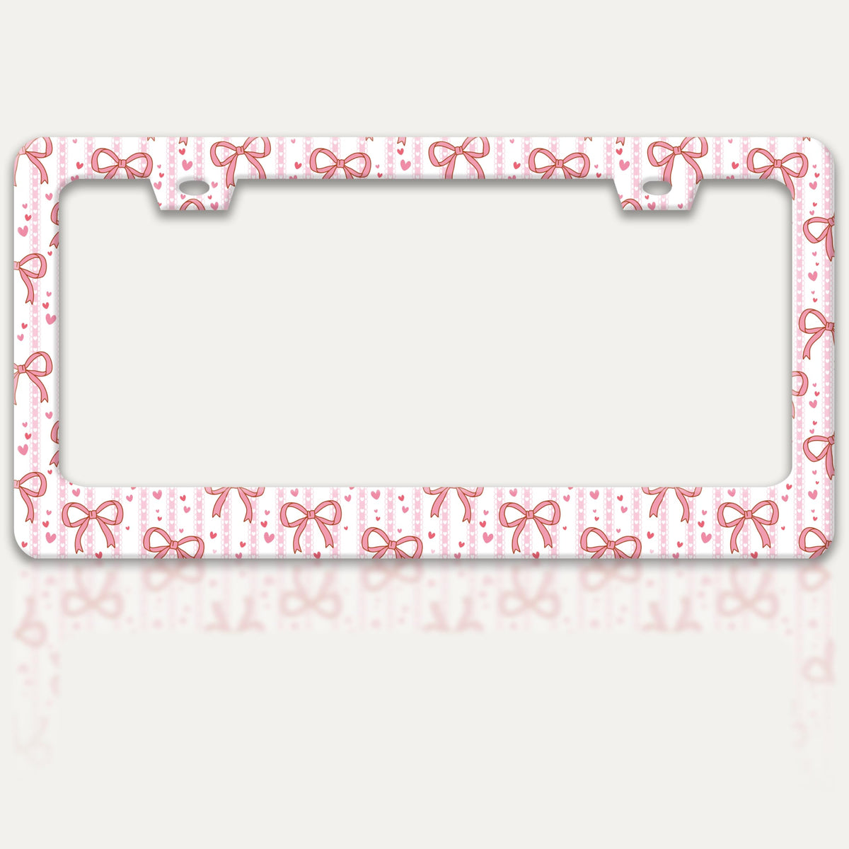RTINRAN pink bow license frame adds playful personality to your car.