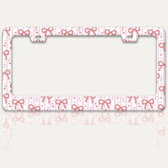 RTINRAN pink bow license frame adds playful personality to your car.