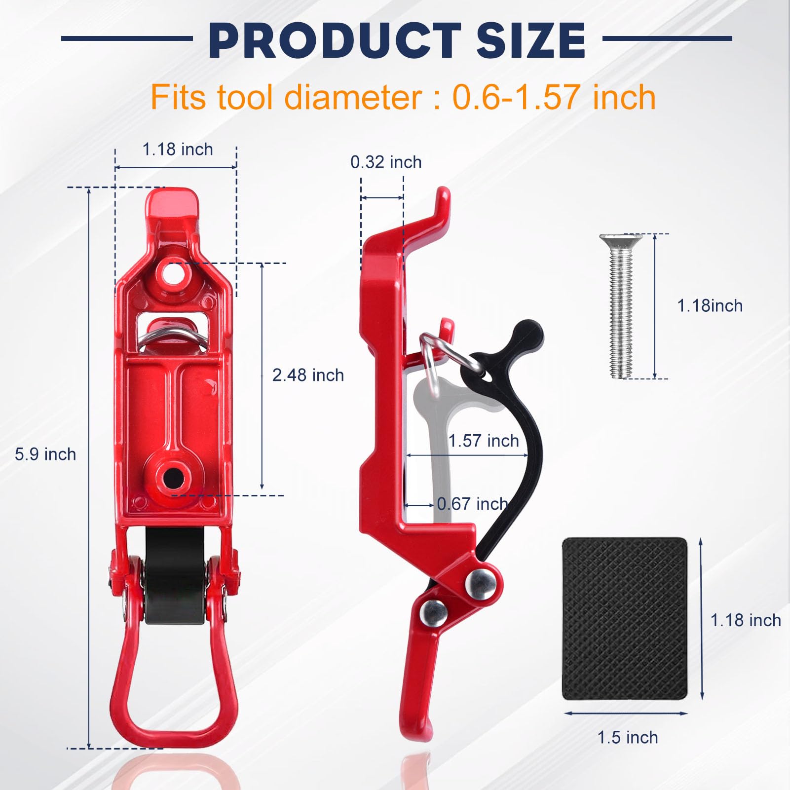 Rtshuok metal rubber clamp mounting bracket securing tools during off-road use