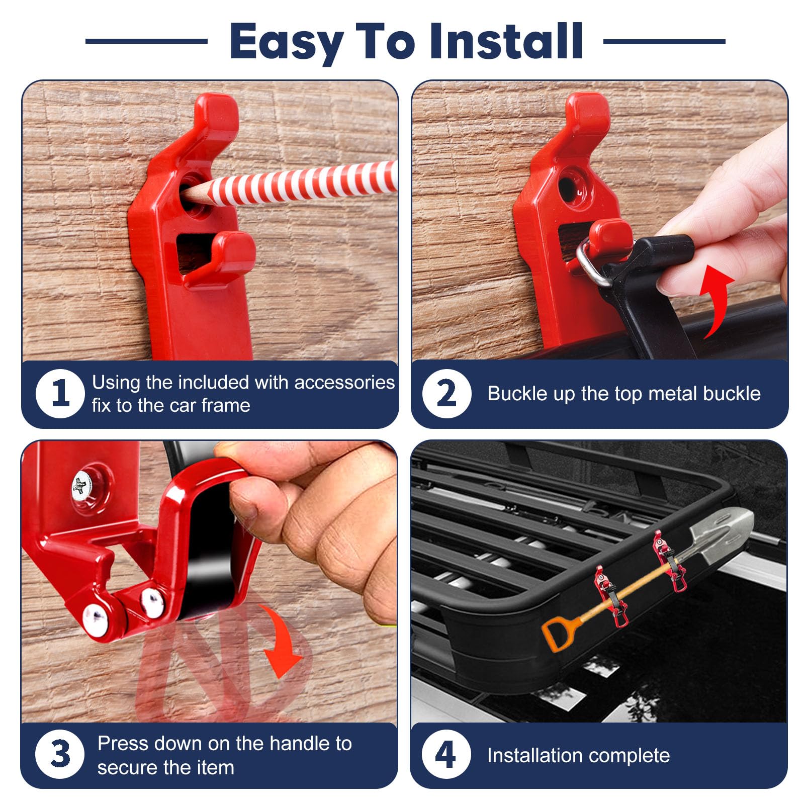 Rtshuok off-road gear organized with non-slip pads and clamps