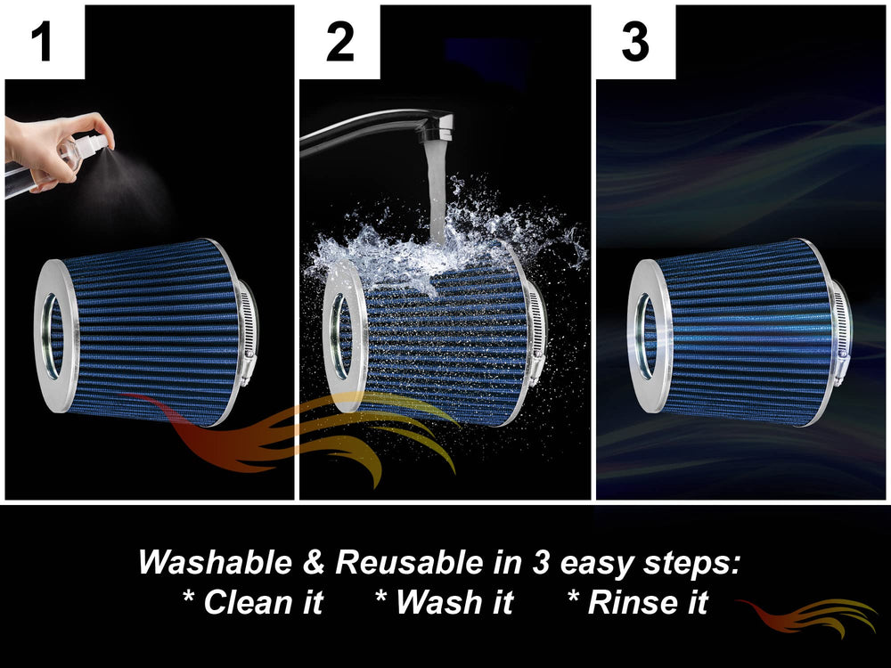 Rtunes Racing universal air intake filter cone fits many trucks for versatile use