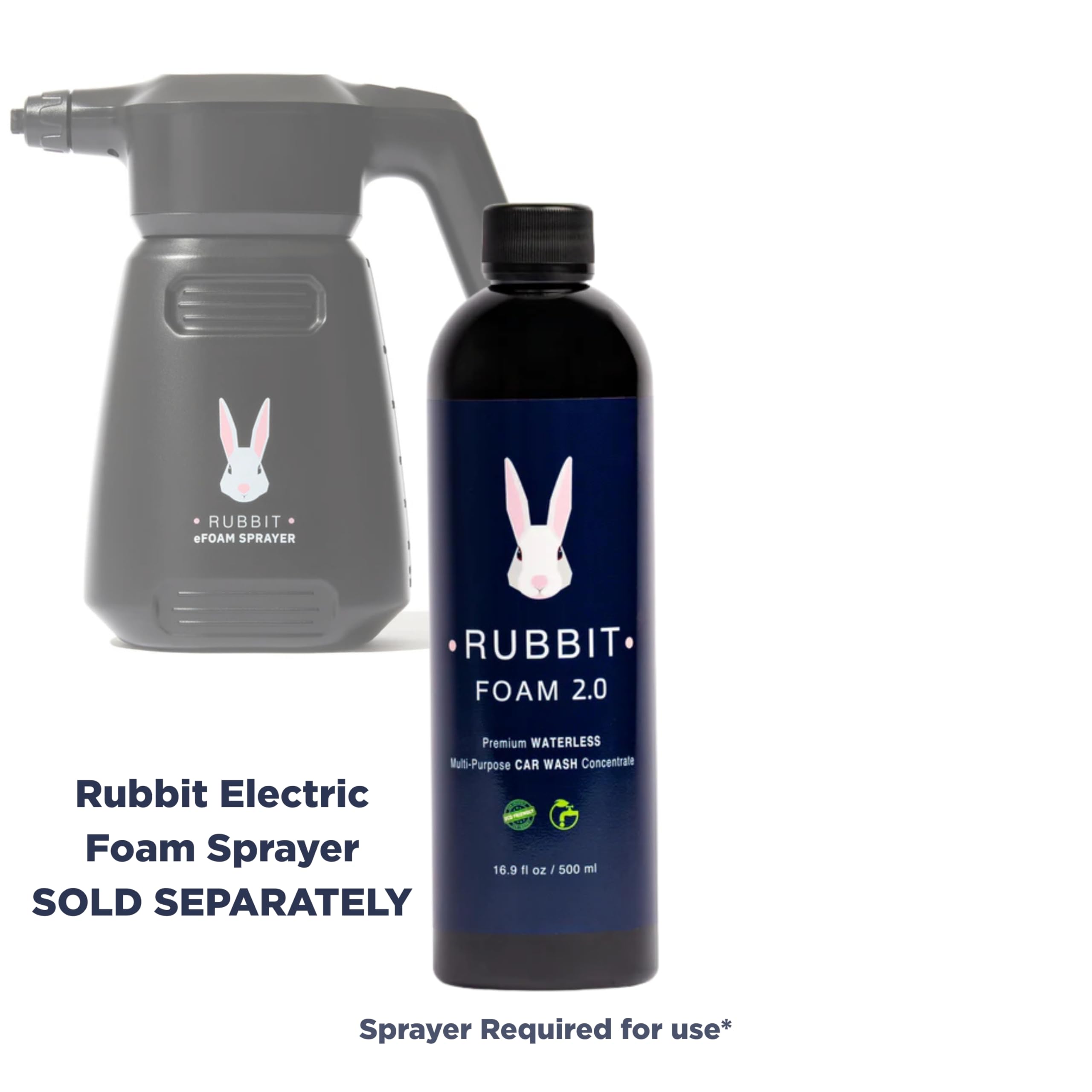 Rubbit Foam 2.0 foaming action on car surface lifting dirt without water.