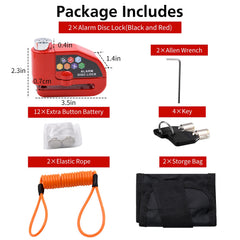 Ruby.Q alarm disc lock set black lock; rugged security for outdoor use.