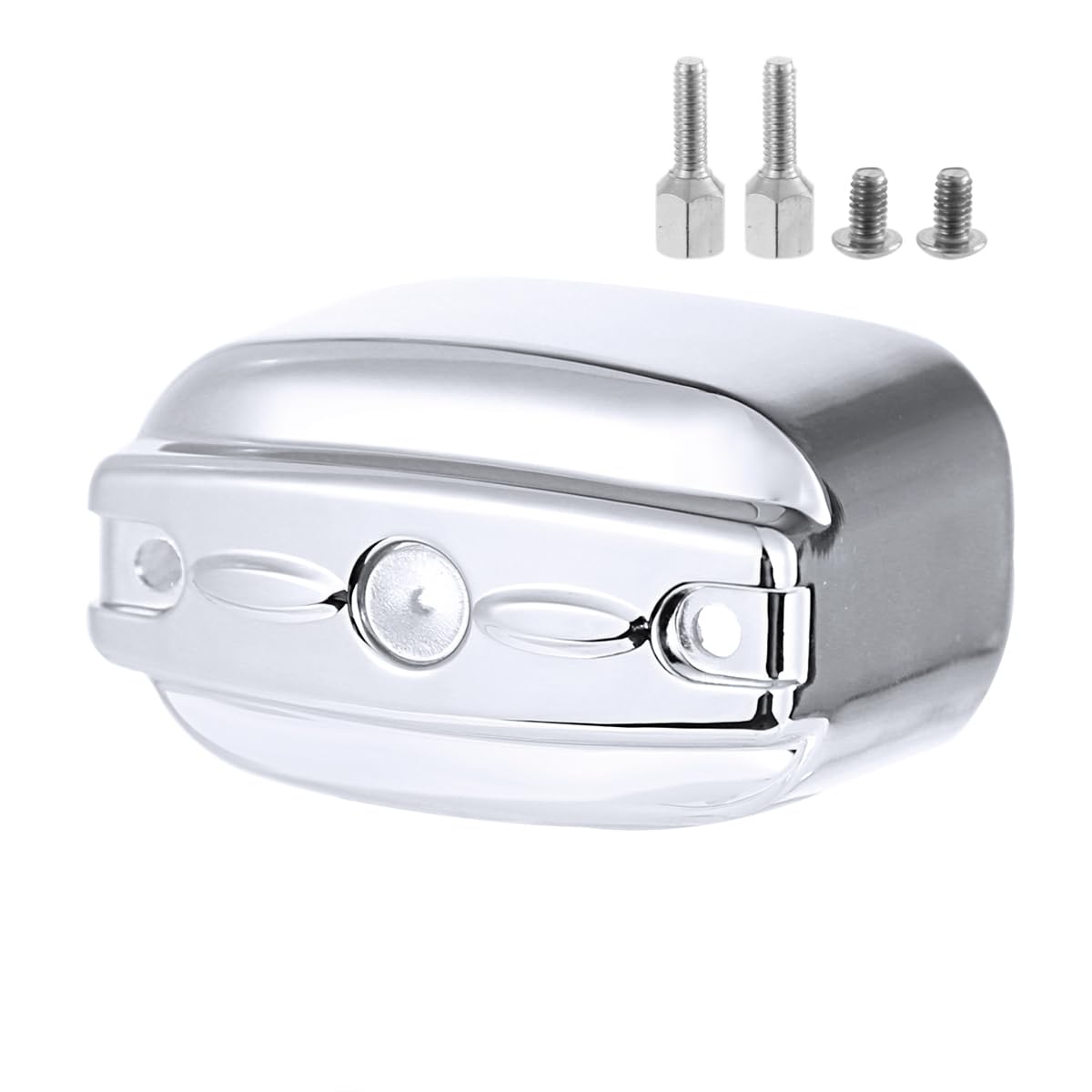 Close-up chrome finish on Rudyness cover shows durable aluminum construction