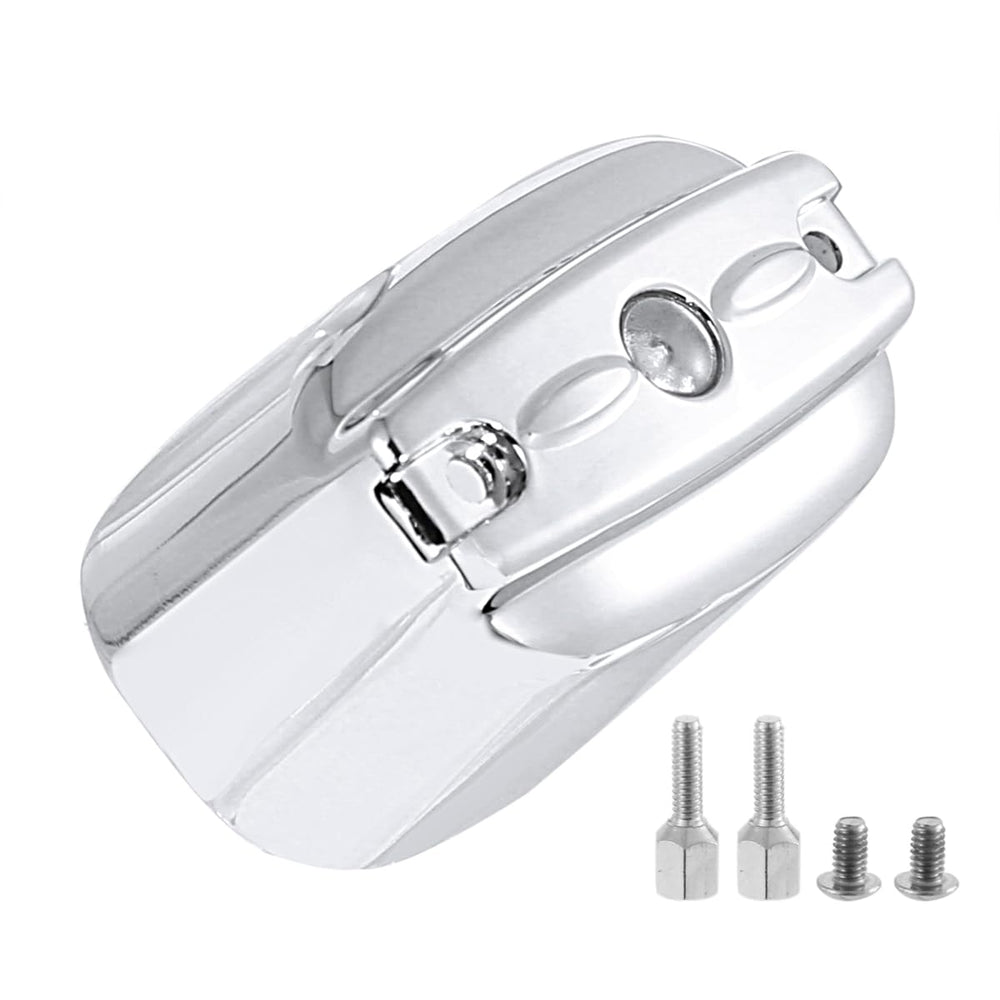 Rudyness chrome rear master cylinder cover on Harley Softail front view highlights chrome accents