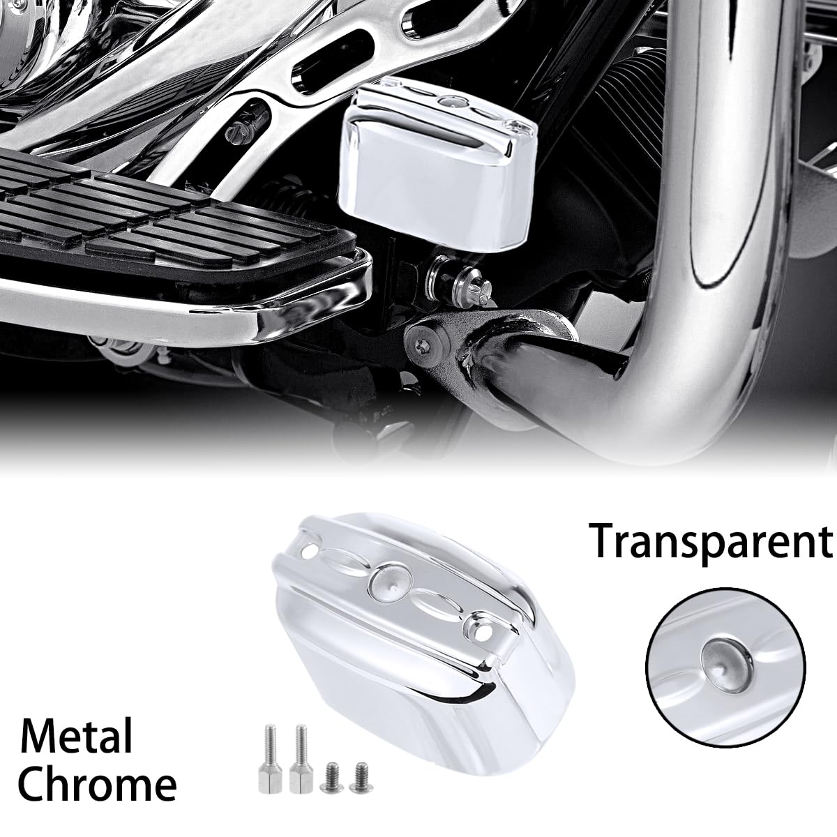 Harley Softail side view with Rudyness chrome cover for cohesive styling