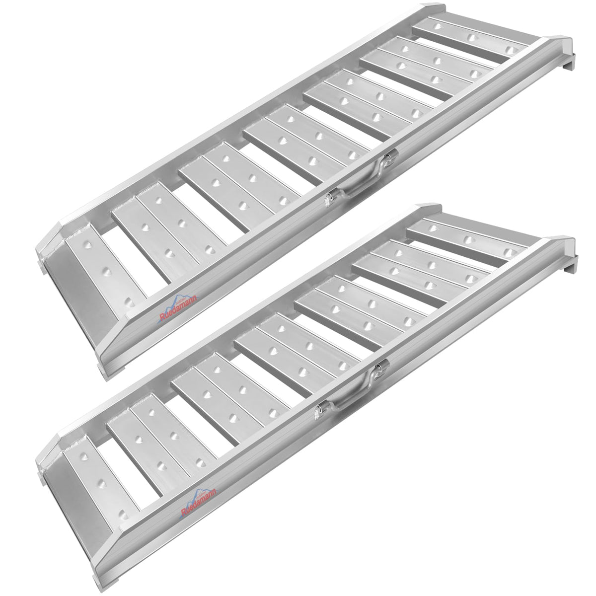 Ruedamann truck ramps in aluminum showcase lightweight strength for easy loading.