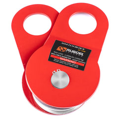 RUGCEL WINCH 10T snatch block assembly highlights rugged steel for tough off-road recovery.