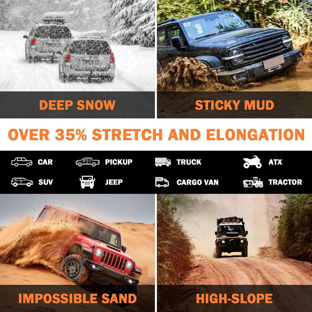 RUGCEL WINCH off-road towing setup suitable for SUVs, ATVs, and trucks.