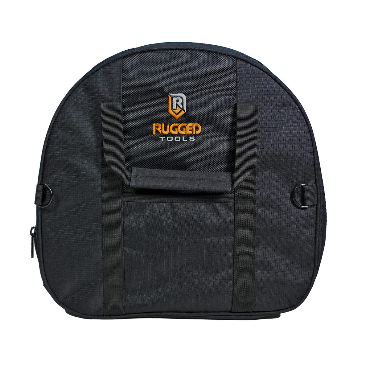 Rugged Tools cable bag with full-zip closure keeps cables securely stored.