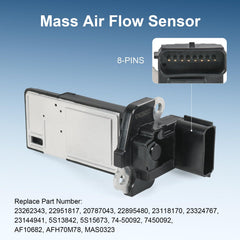 RUIANOMG MAF sensor mounted on vehicle illustration shows GM fitment.