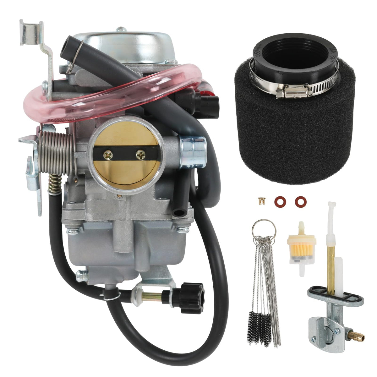 RUIANOMG carburetor for Kawasaki Bayou 300 assembly improves throttle response and reliability.