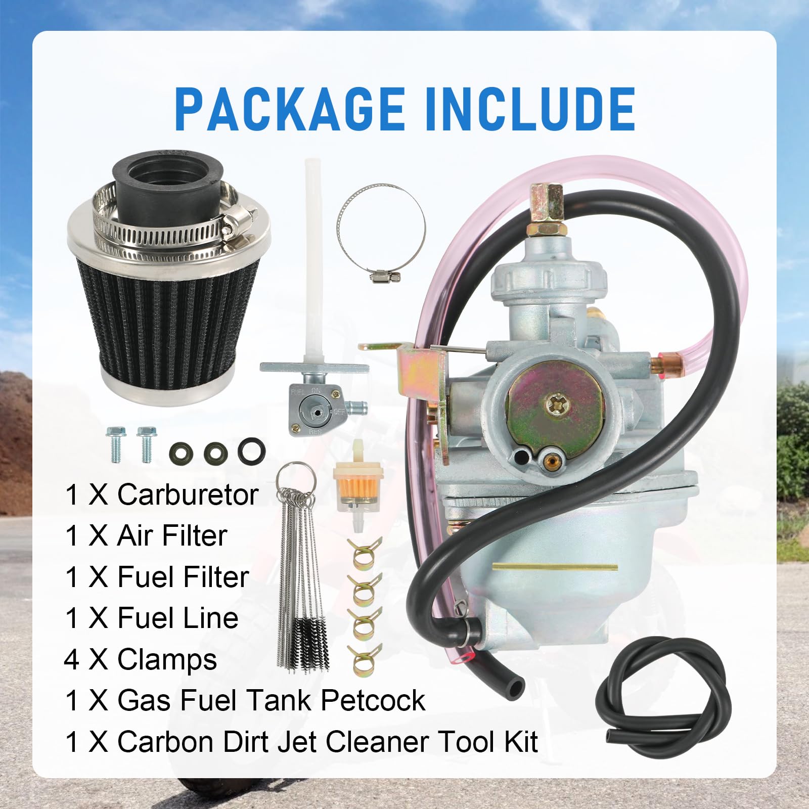 RUIANOMG fuel line included for direct, secure fuel flow.