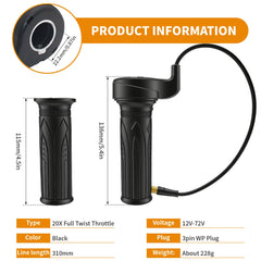 RUIDELI 3-pin waterproof twist throttle connected to controller for reliable power control.