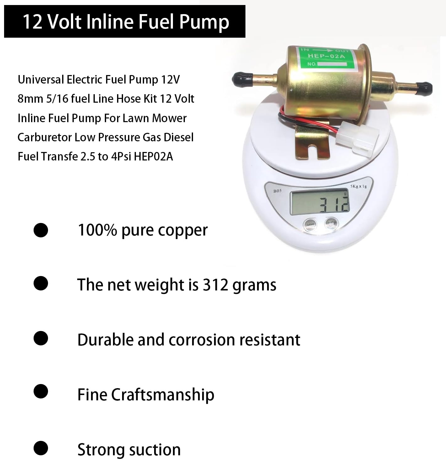 RUIDELI pump kit components including filters and clamps.