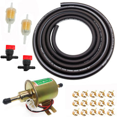 RUIDELI universal 12V fuel pump ready for lawn equipment setup.
