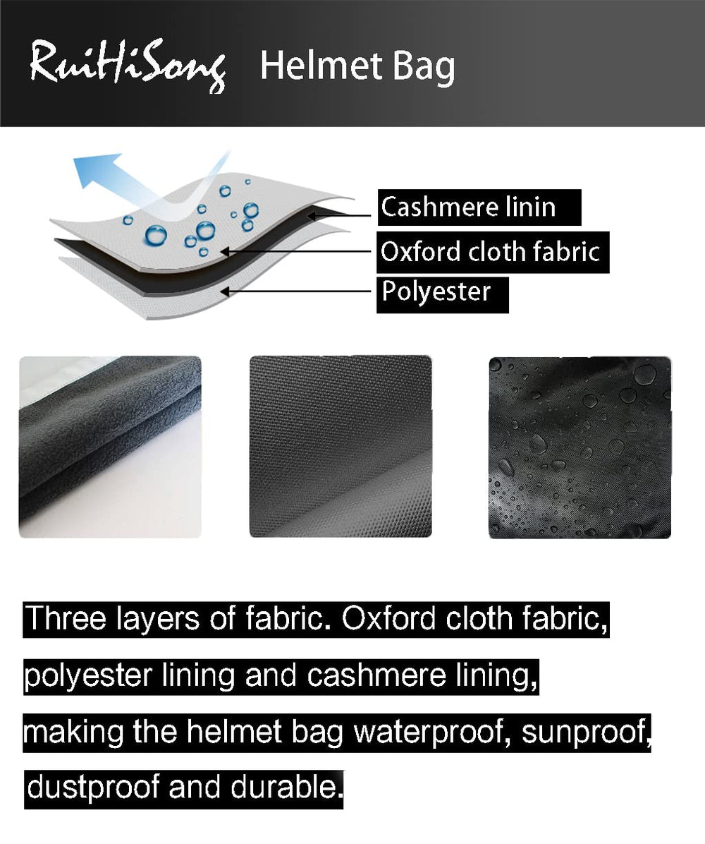 RuiHiSong helmet bag 600D polyester and wool lining for durability