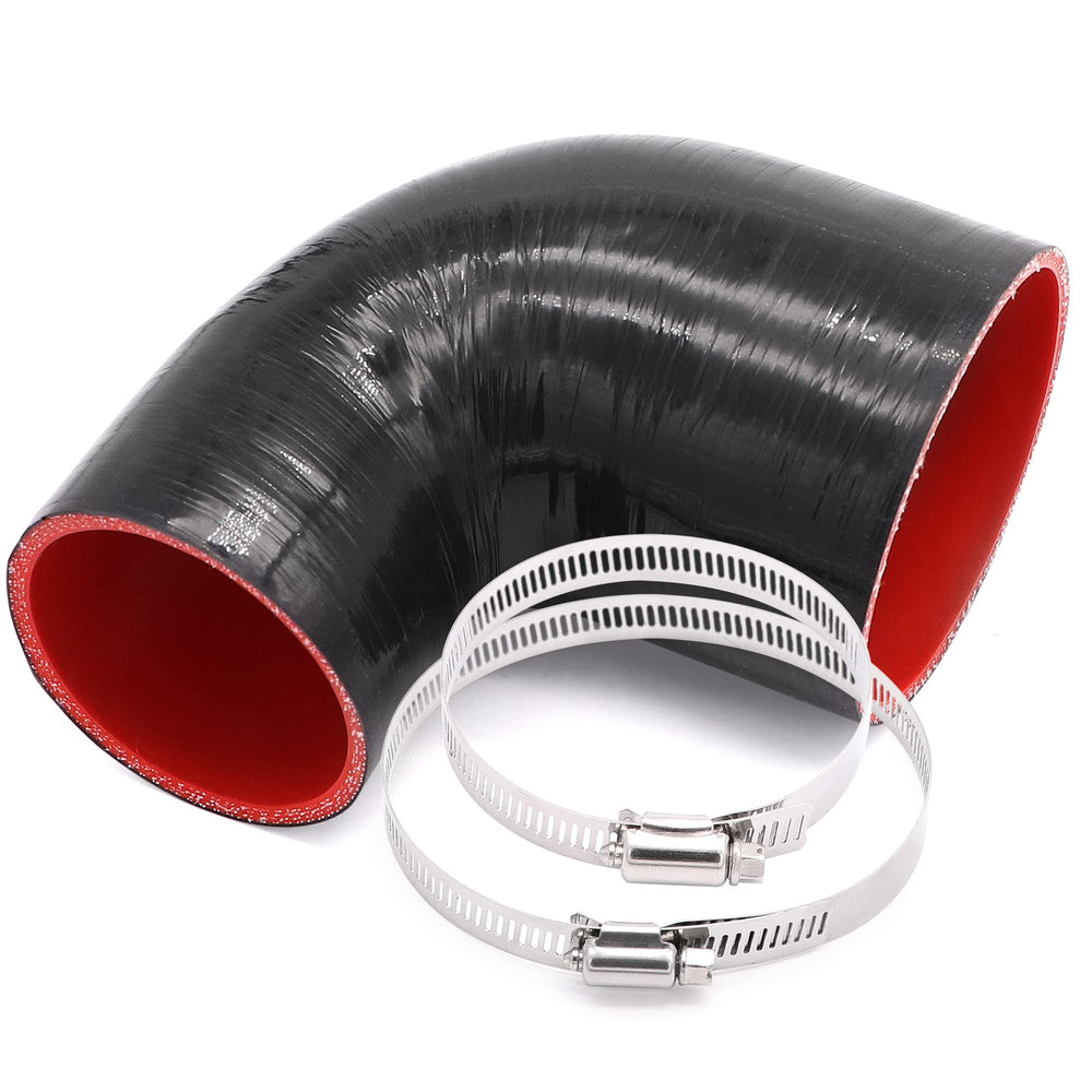 Ruikarhop 90-degree elbow coupler silicone hose ideal for turbo piping connections.