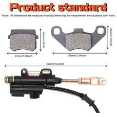 Rear brake line length 500mm ensures easy installation on common Chinese ATVs.