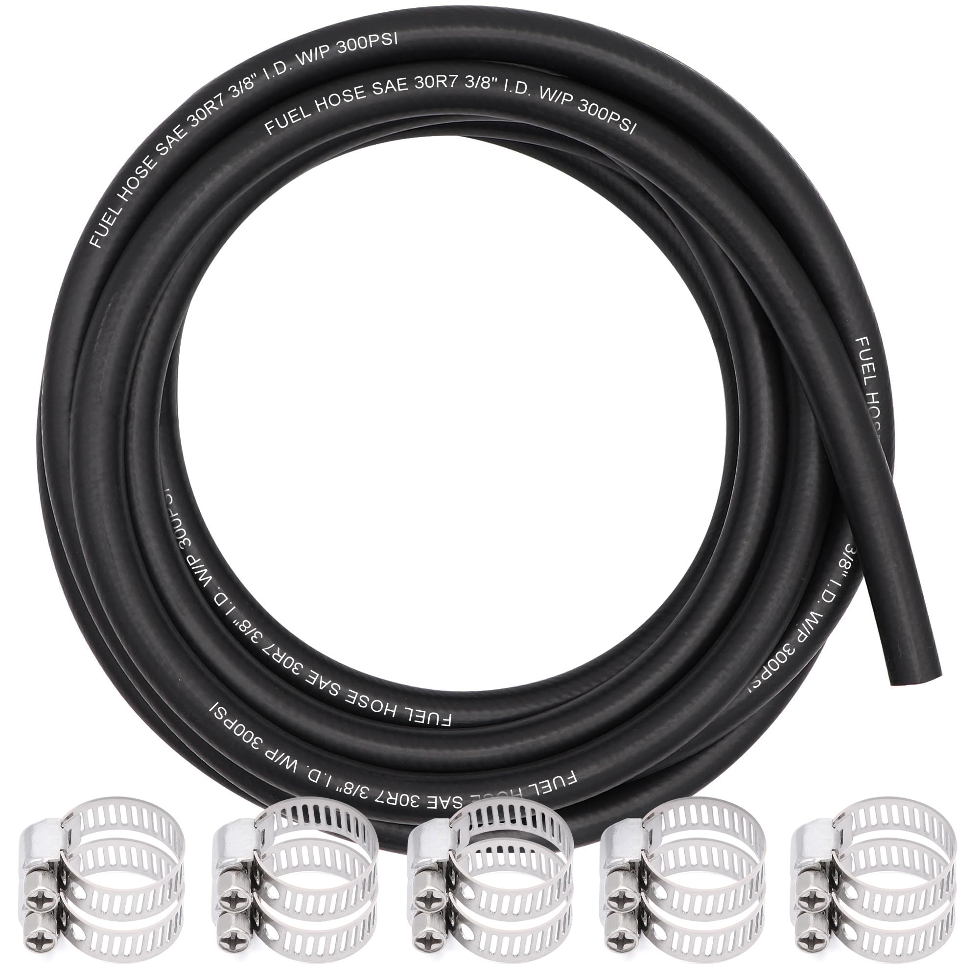 Ruikarhop fuel hose 3/8-inch ID closeup showing sturdy NBR rubber for reliable fuel transfer
