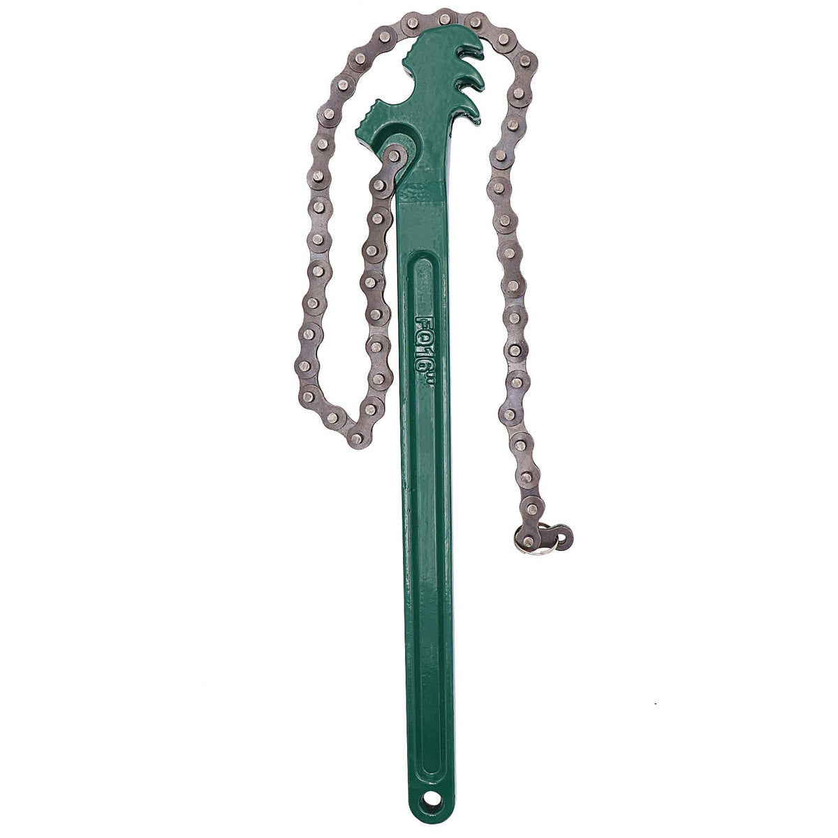 Ruikarhop heavy-duty chain wrench gripping an oil filter for easy removal.