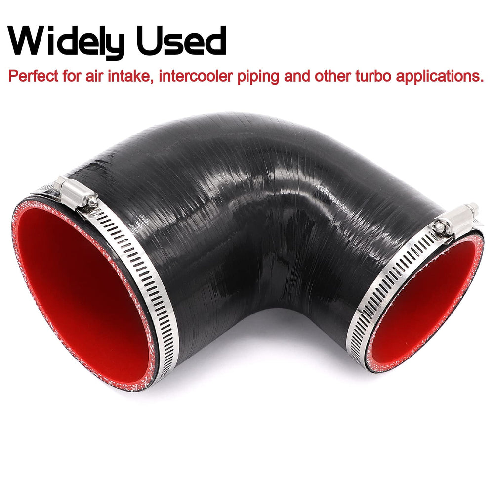 Ruikarhop kit includes one silicone hose and two T-bolt clamps for ready installation.