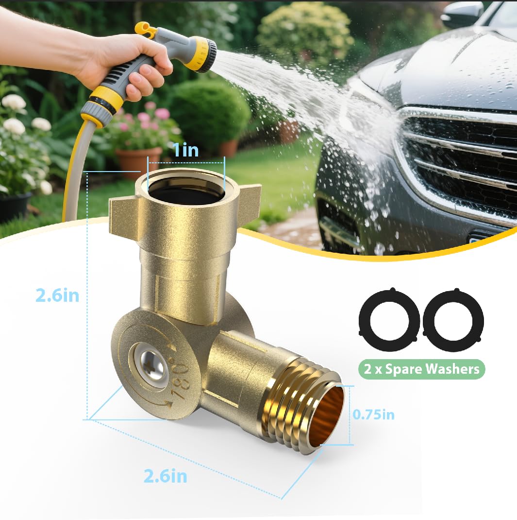 RUILIXIN brass hose adapter with 3/4-in fittings for smooth watering.