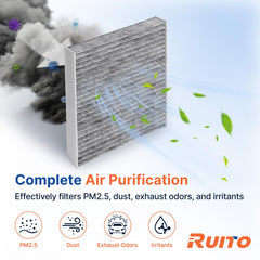 RUITO CF10285 odour absorption reduces outside smells for a more comfortable drive.