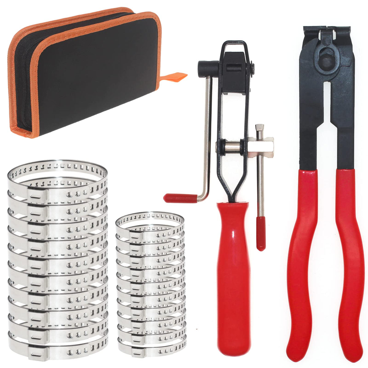 RUITONDA 22pc CV boot clamp pliers kit in use for secure clamp installation