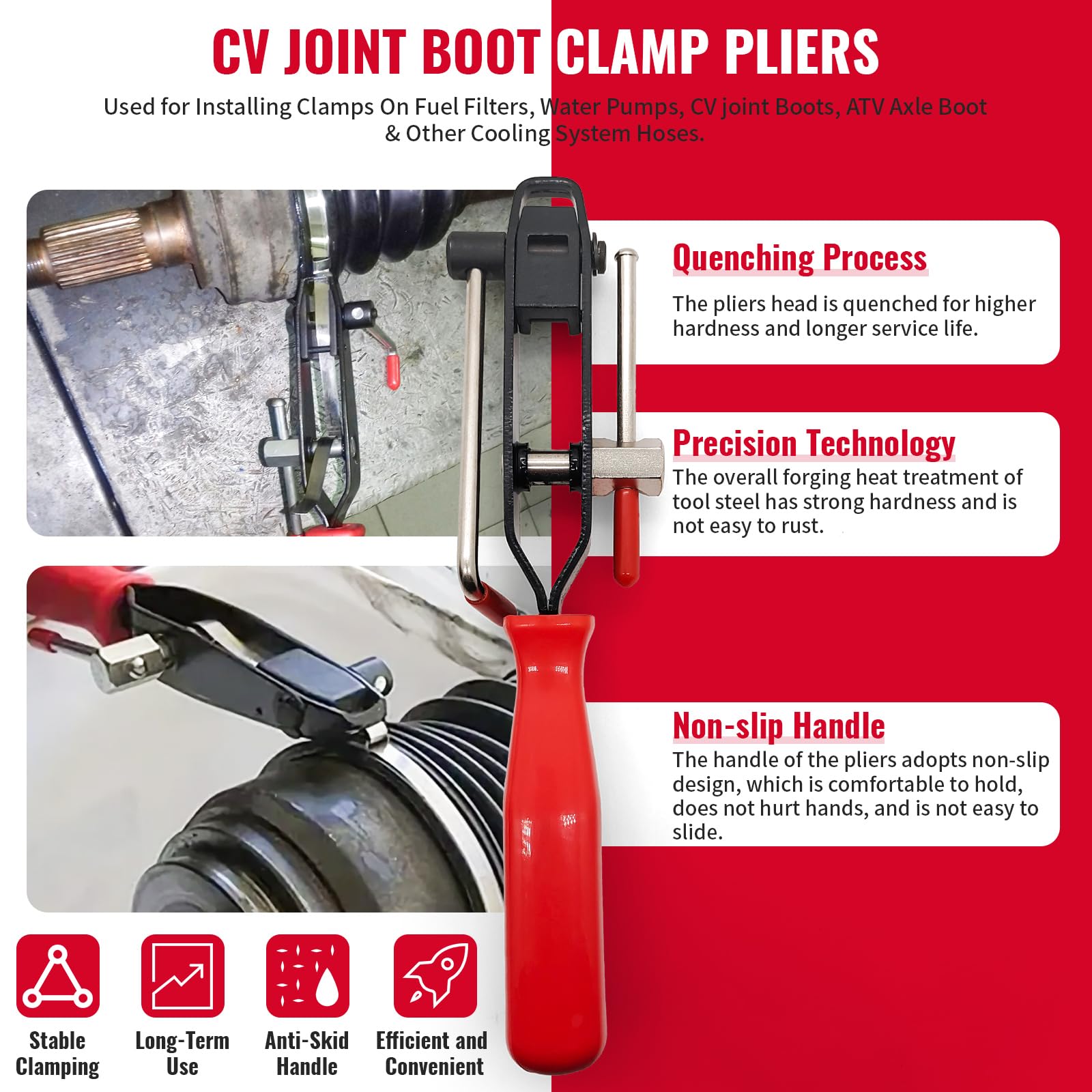 RUITONDA anti-slip PVC-handle pliers improve grip and reduce fatigue.
