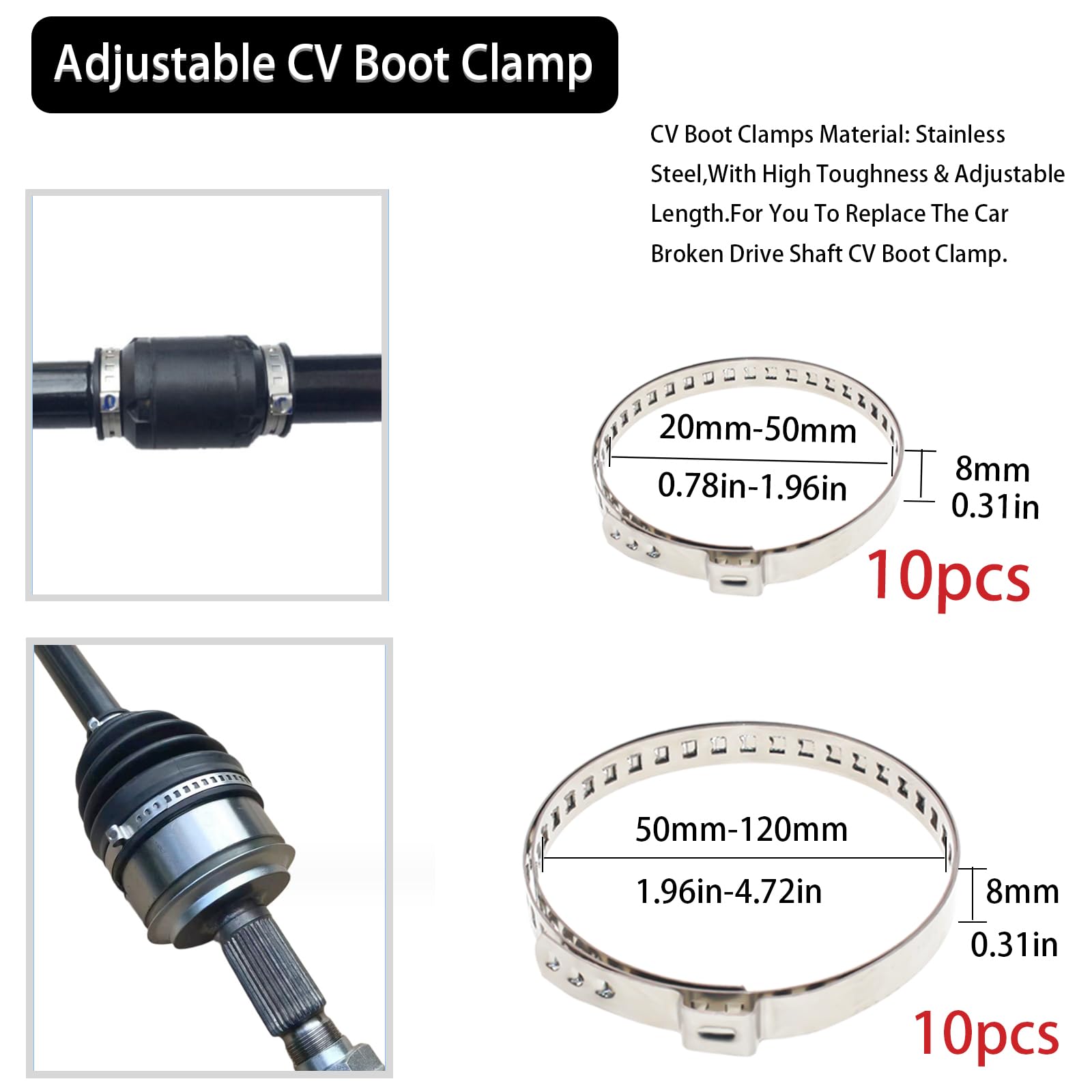 RUITONDA CV boot clamp pliers in use installing clamps on CV joints.