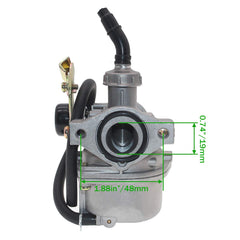 RUITONDA PZ19 carburetor side flange enables secure attachment.