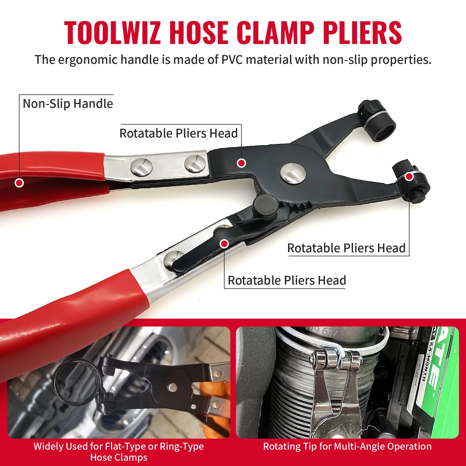 RUITONDA rotatable-tip pliers enable multi-angle work in tight spaces.