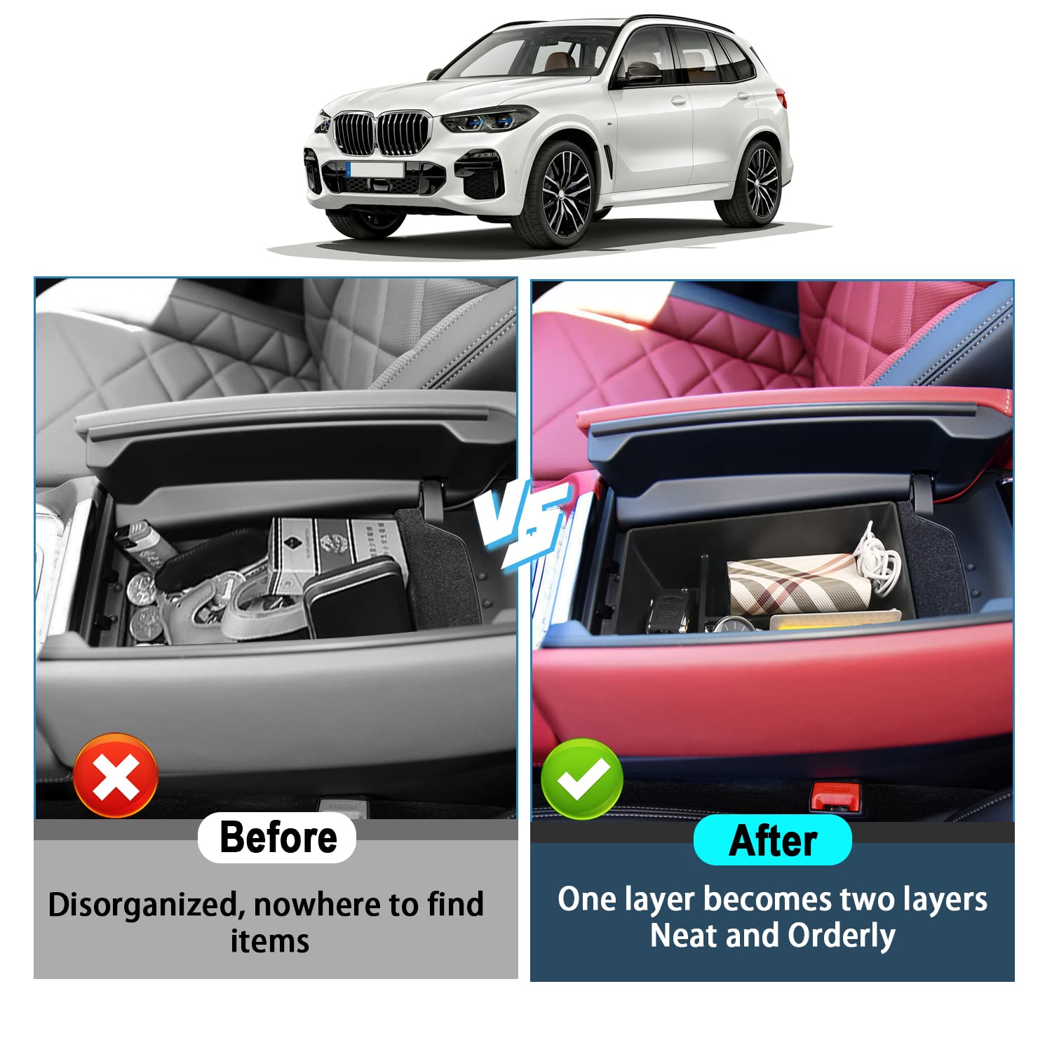 Ruiya durable ABS construction ensures long-lasting fit for BMW X5/X6/X7.