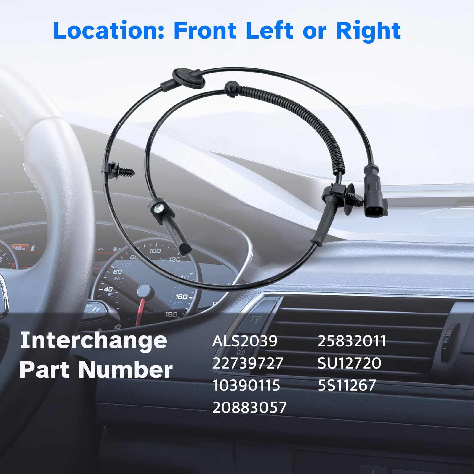 Ruizure ABS sensor interchange numbers help identify compatible parts quickly and accurately.