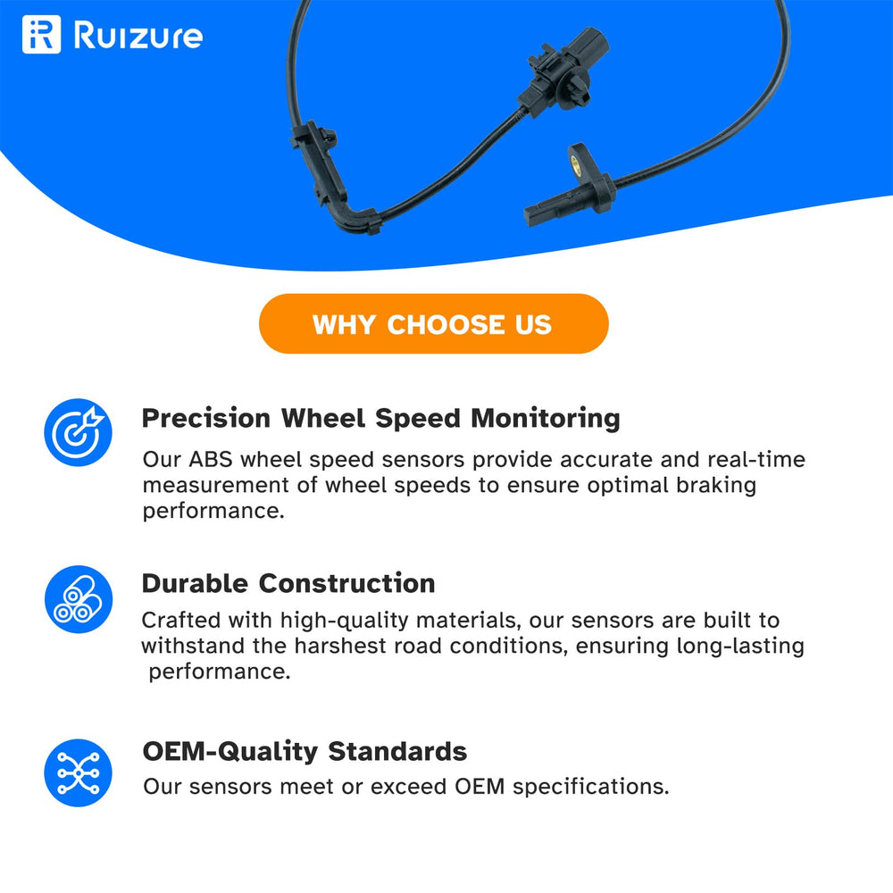 Ruizure two-pack ABS sensors for Honda Civic front left and right.