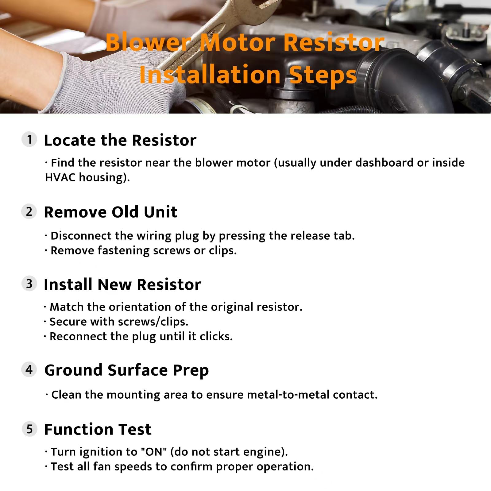 Ruizure durable construction front HVAC blower resistor module ensures long-lasting performance.