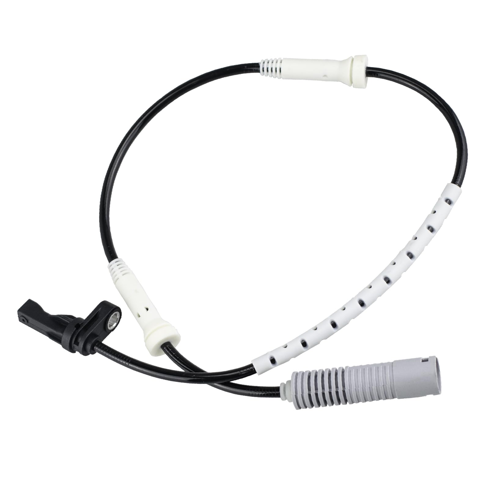 Ruizure front ABS sensor left closeup with durable BMW connector for reliable readings.