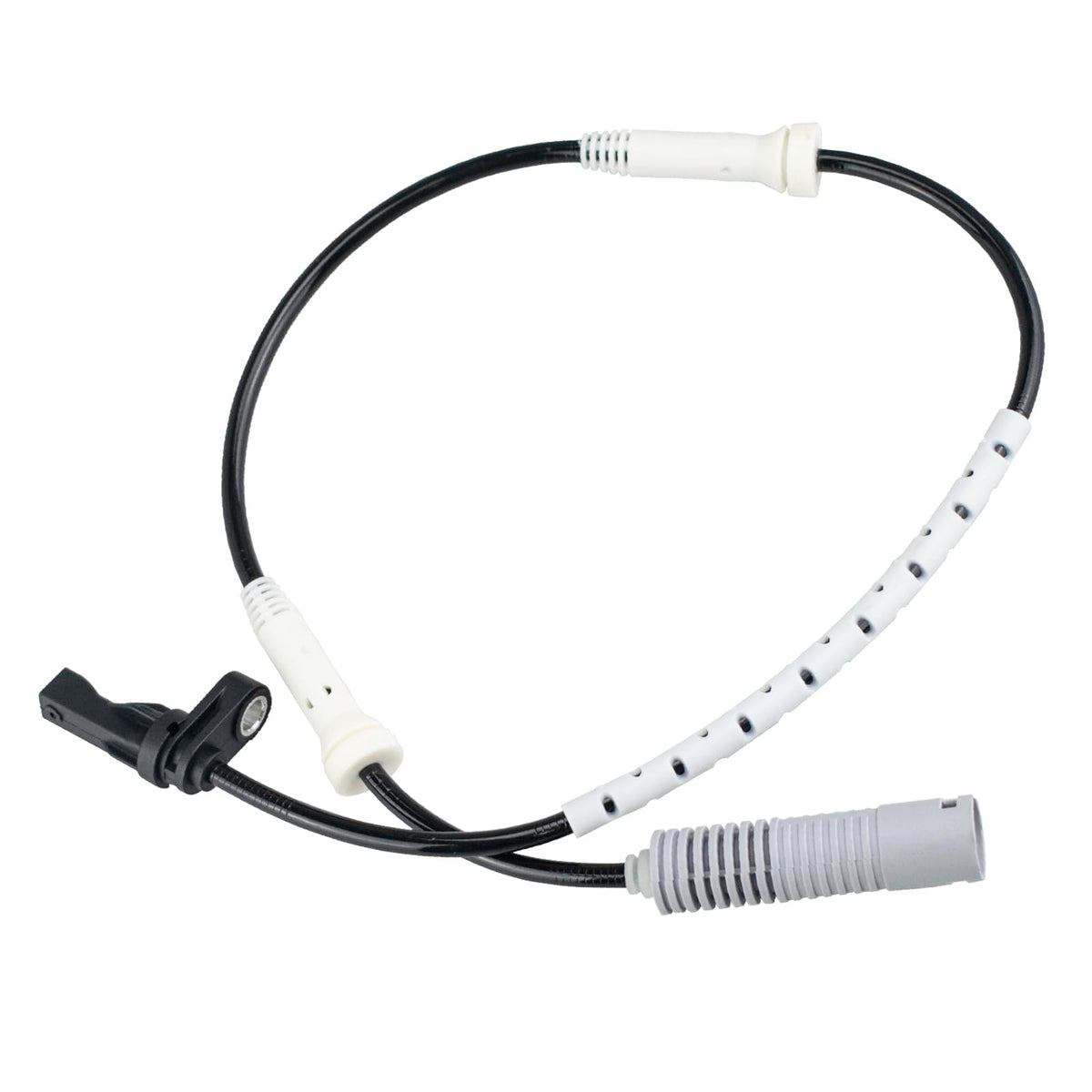 Ruizure front ABS sensor left closeup with durable BMW connector for reliable readings.
