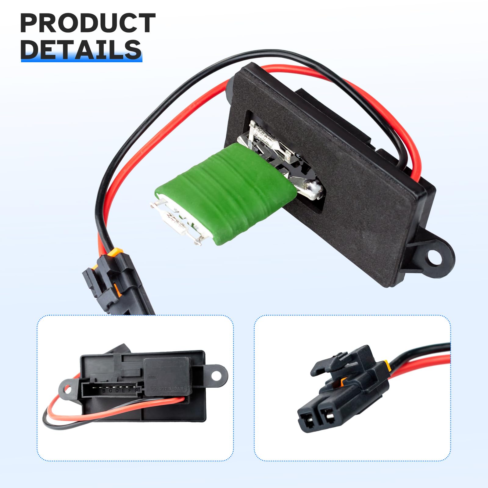 Ruizure front HVAC blower resistor module for Chevy Tahoe/Suburban maintains adjustable airflow.