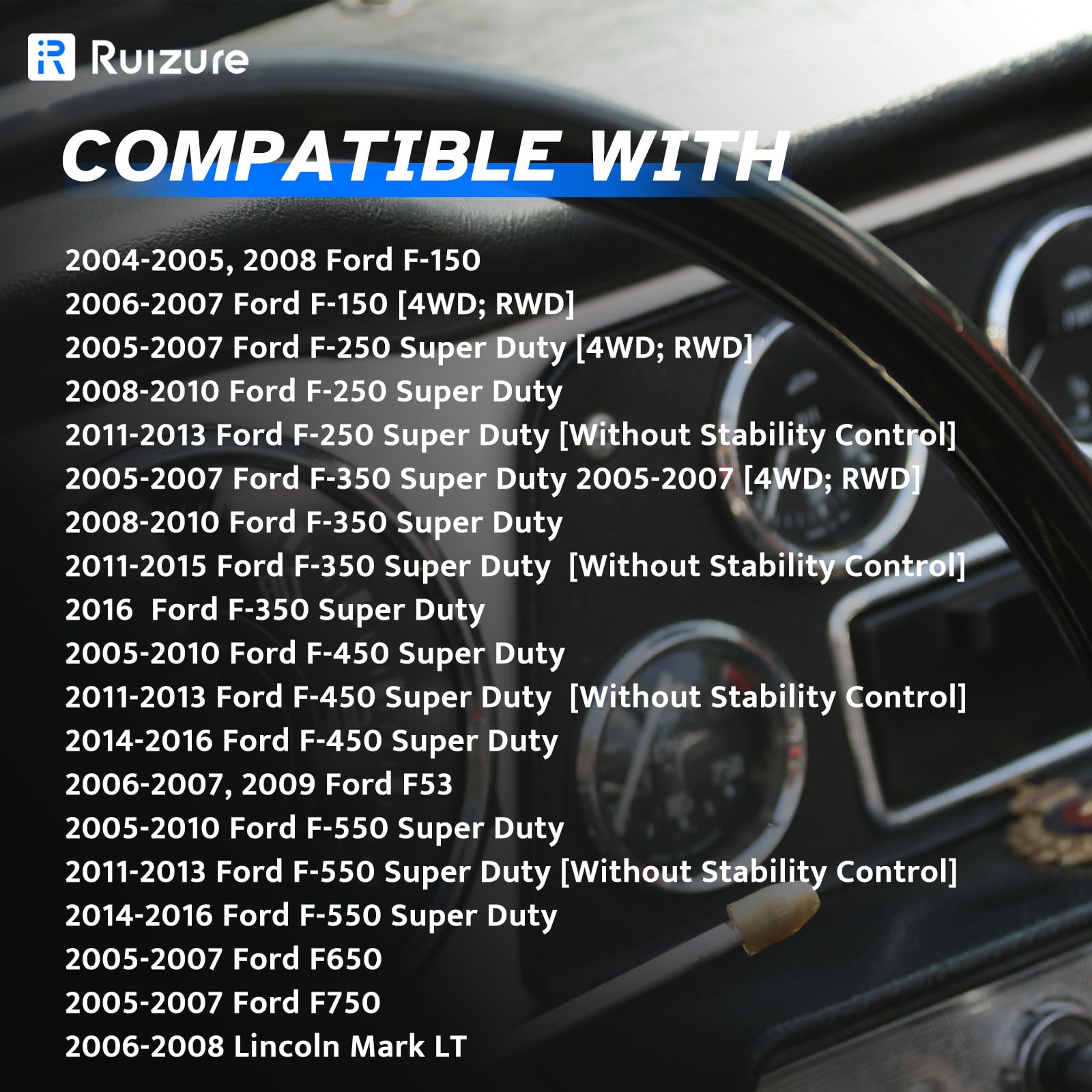 Ruizure rear center ABS sensor for Ford F-250 Super Duty enhances wheel-speed signaling
