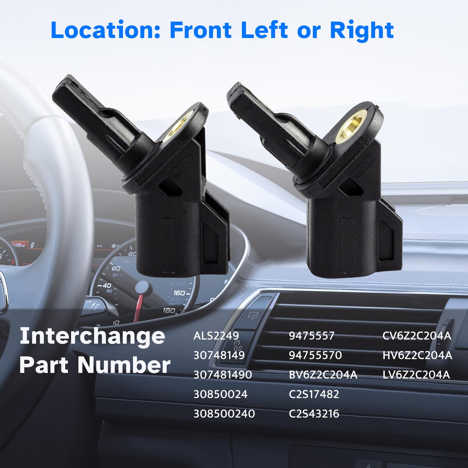 Ruizure two-piece sensor package fits front left and right for quick DIY replacement.